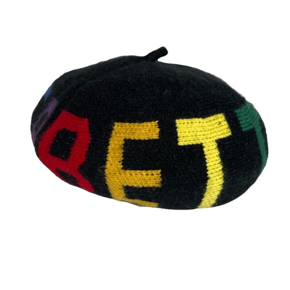 Varaka Beret BETTER Rainbow Print Canvas Blend Hat Cap - Picture 1 of 5